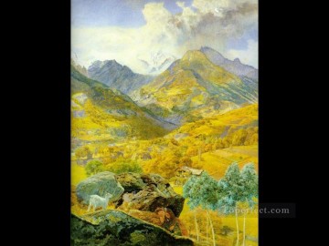 John Brett Painting - The Val d Aosta 1858 landscape Brett John